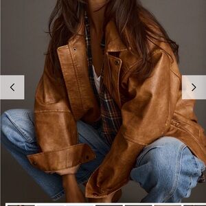 London Calling Brown Oversized Faux Leather Jacket